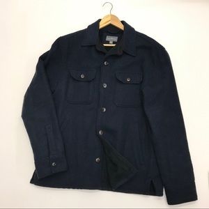 LLBean Lined Wool Blend Shirt Jacket Navy Blue🔥